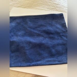 Navy Blue Suede Computer Laptop Bag